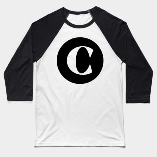 C (Letter Initial Monogram) Baseball T-Shirt